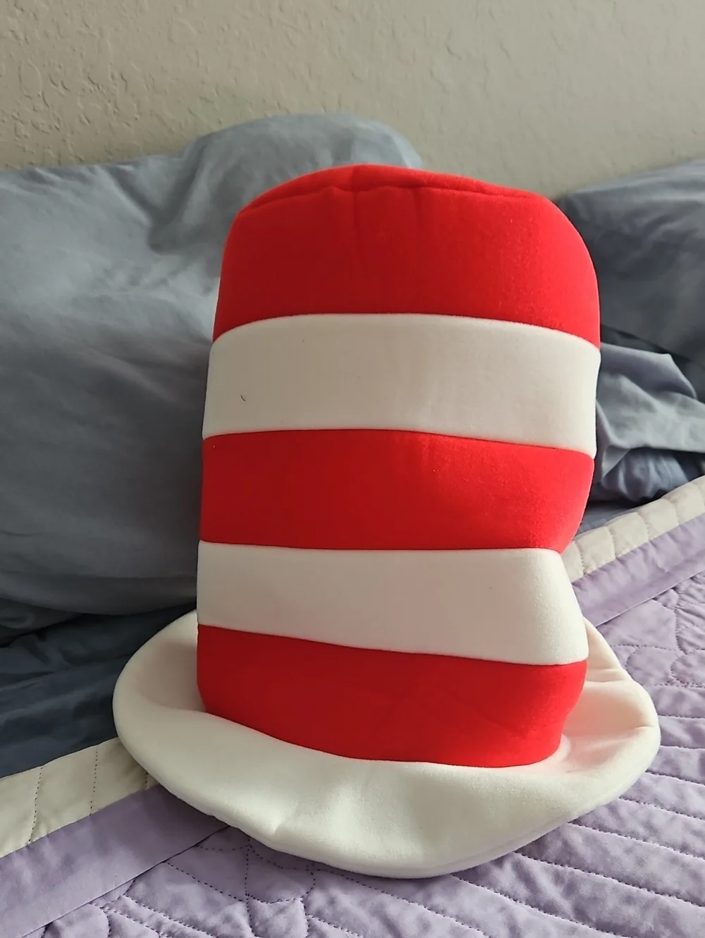 Red & White Striped Costume Hat - Classic Dr. Seuss Style